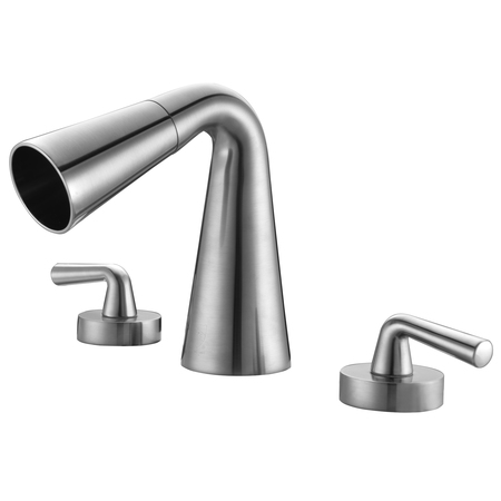 ALFI BRAND Brushed Nickel Widespread Cone Waterfall Bathroom Faucet AB1790-BN